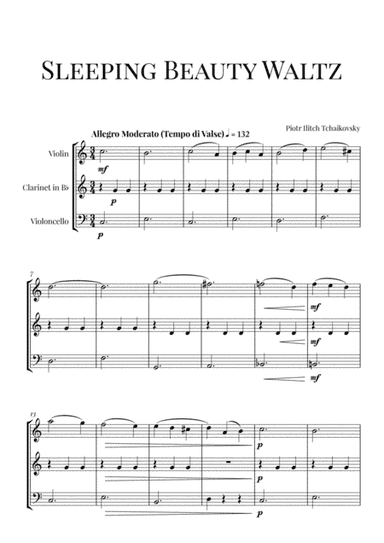 Tchaikovsky: Sleeping Beauty Waltz for Violin, Clarinet and Cello (Trio) (arr. Cadenza Editions)