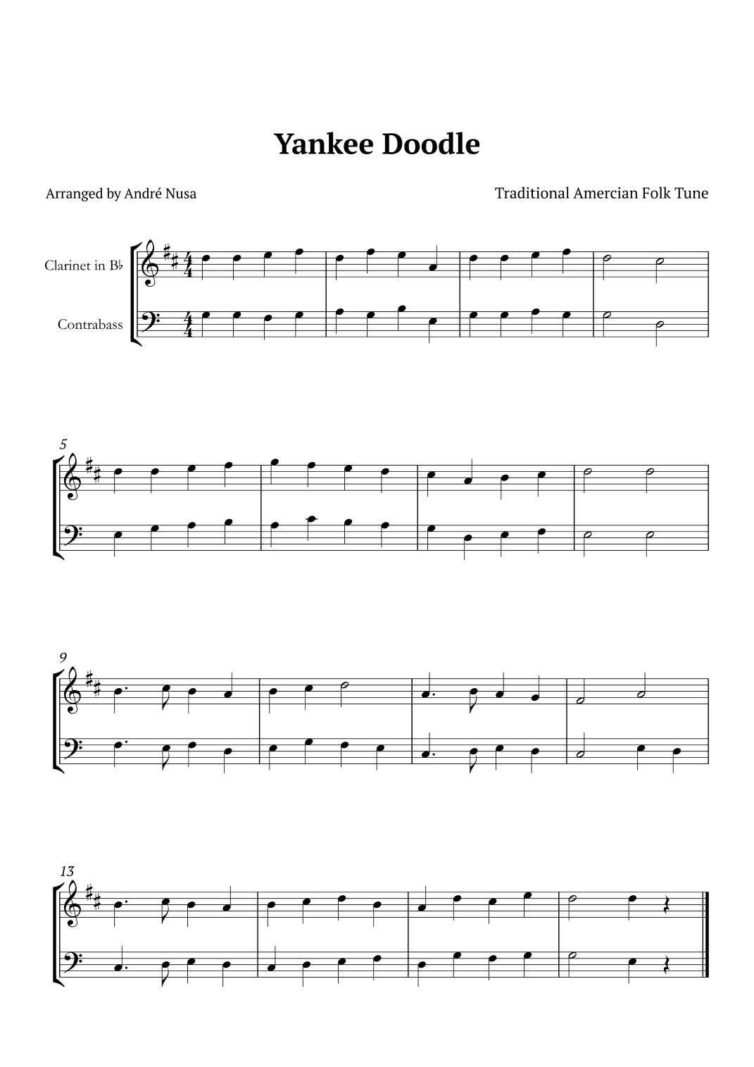 Yankee Doodle (arr. André Nusa)