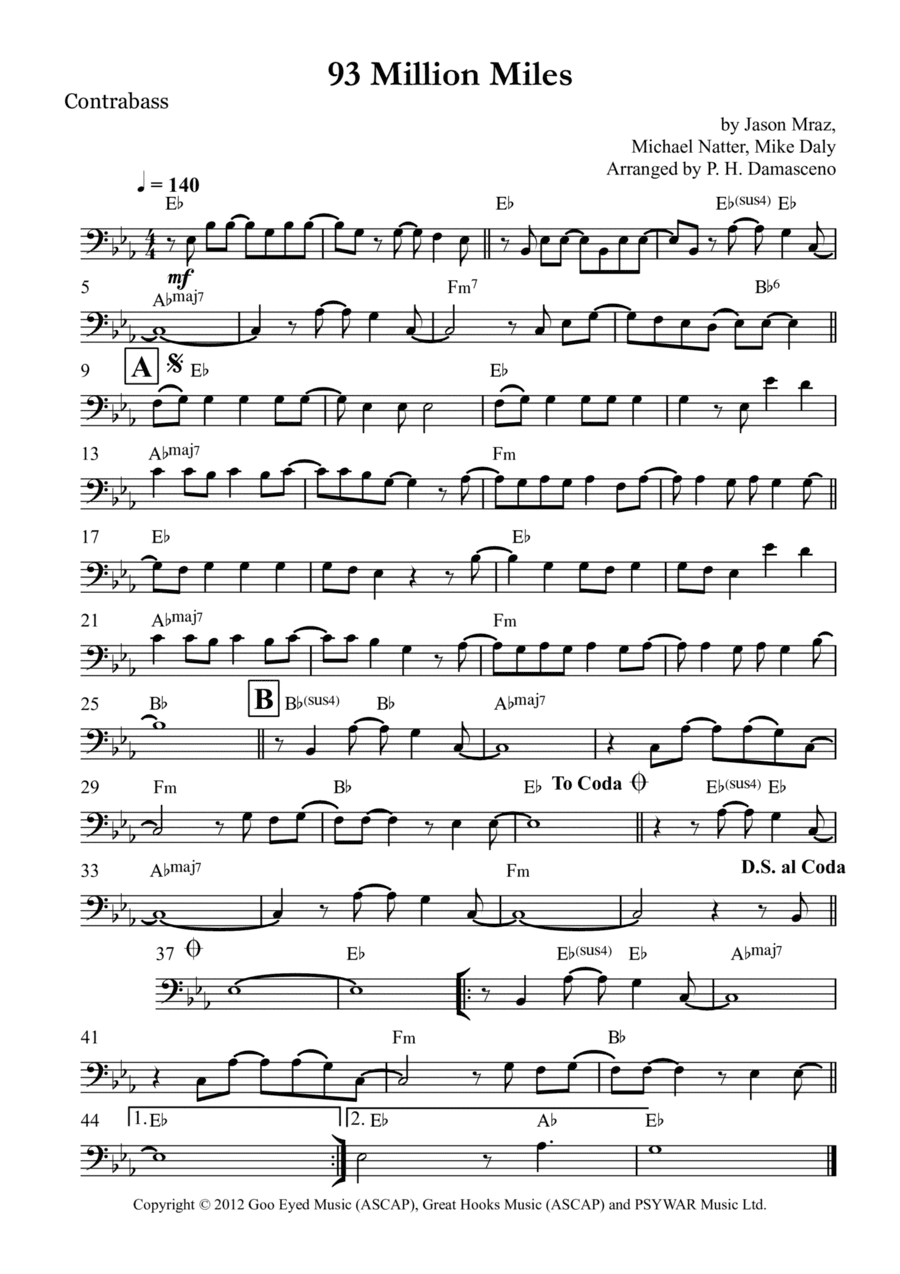 93 Million Miles (arr. P.H. Damasceno)