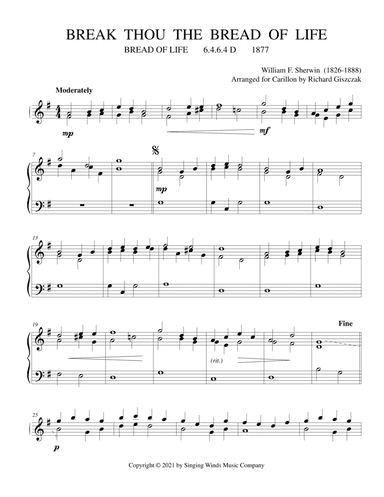 Break Thou the Bread of Life  (BREAD OF LIFE) (arr. Richard Giszczak)