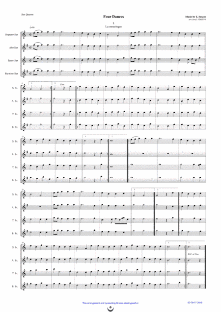 La Mourisque, Pavane, Saltarello, Rondo (SUSATO) (arr. Josef STASTNY)