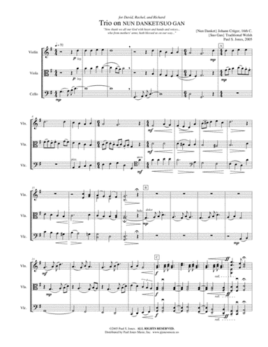String Trio on "Now Thank We All Our God/Suo Gan" (arr. Paul S. Jones)