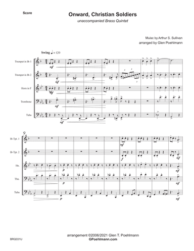 ONWARD CHRISTIAN SOLDIERS - BRASS QUINTET - Swing Style! (Jazz Waltz) (arr. Glen Poehlmann)