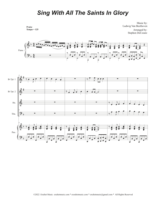 Sing With All The Saints In Glory (Brass Quartet and Piano) (arr. Stephen DeCesare)