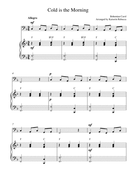 Cold is the Morning (arr. Kaiserin Rebecca)