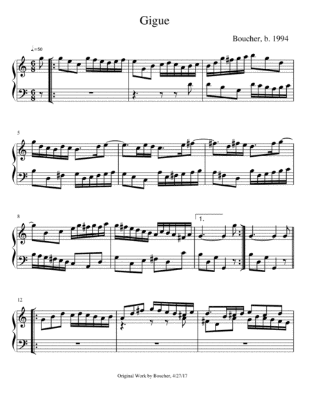 Keyboard Suite in C: VII. Gigue in C