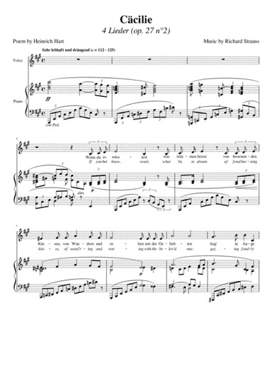 Cäcilie (Strauss) [Low Voice] (arr. Maxence Lasserre-Engberts)