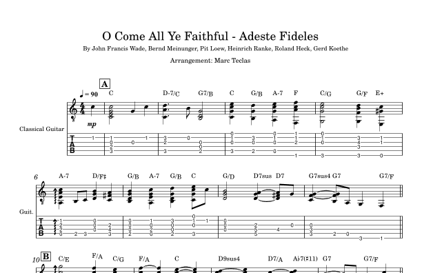 O Come All Ye Faithful - Adeste Fideles (arr. Marc Teclas)