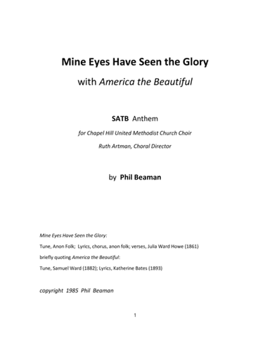 Mine Eyes Have Seen the Glory-America the Beautiful-SATB (arr. Phil Beaman)