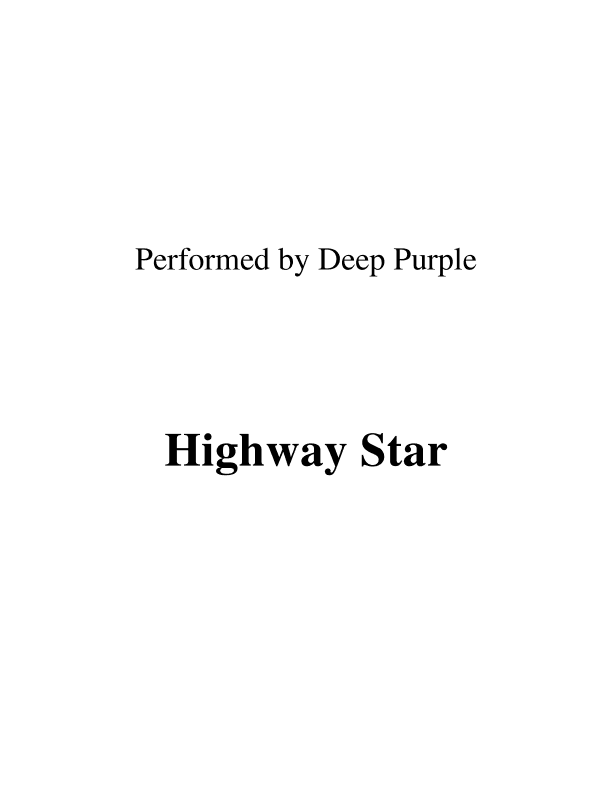Highway Star (arr. RWM)