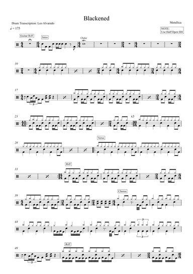 Blackened (arr. Drum Transcription: Leo Alvarado)