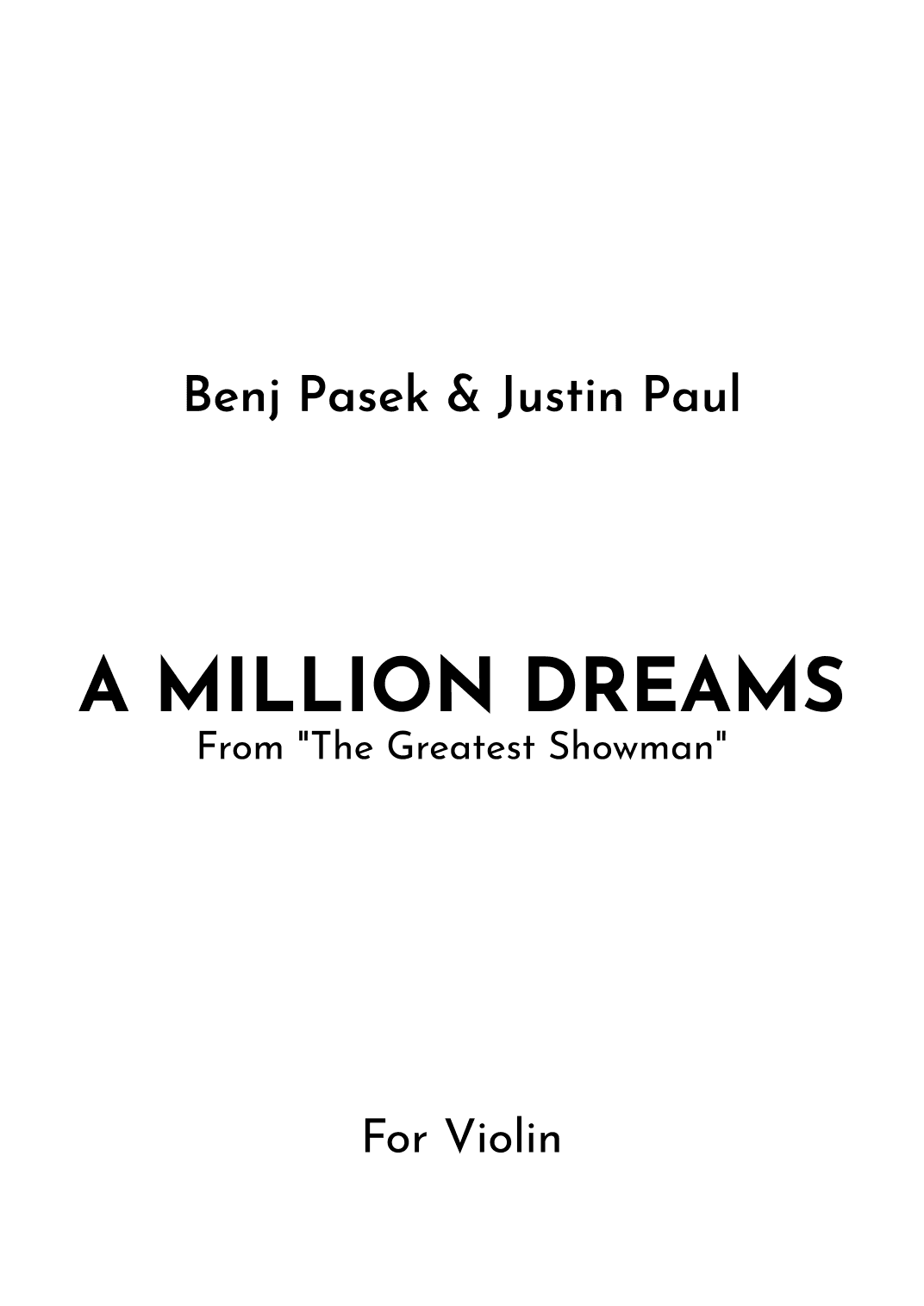 A Million Dreams (arr. Jireh J.)