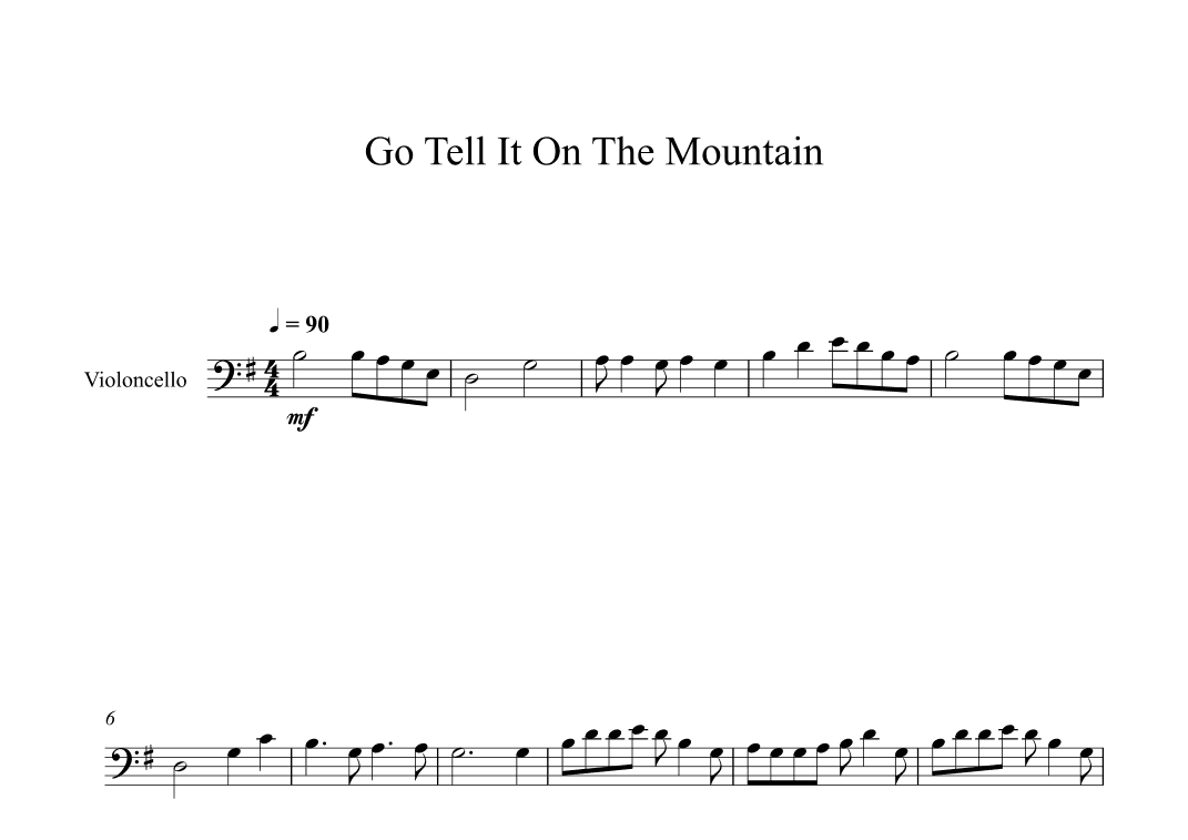 Go Tell It On The Mountain (Cello) (arr. Digital Book Music)