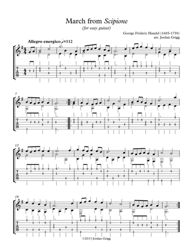 March from Scipione (for easy guitar) (arr. Jordan Grigg)