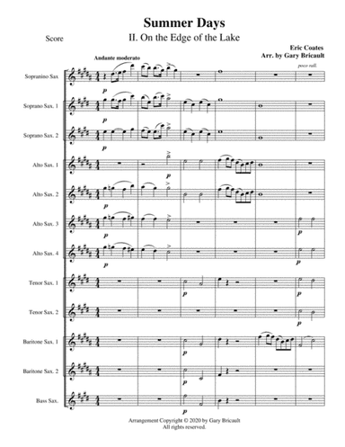 Summer Days - 2. On the Edge of the Lake (arr. Gary Bricault)