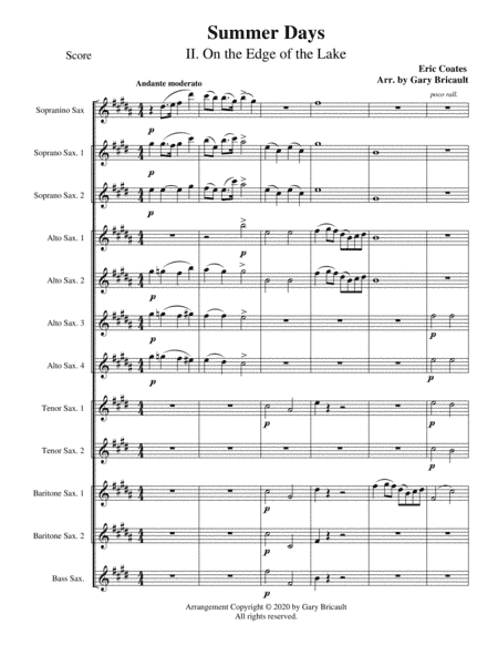Summer Days - 2. On the Edge of the Lake (arr. Gary Bricault)