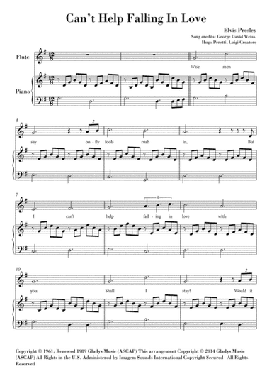 Can't Help Falling In Love (arr. Ahiva Editions)