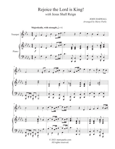 Rejoice, the Lord is King! (Trumpet-Piano) (arr. Marty Parks)