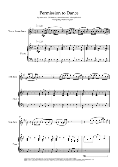 Permission To Dance (arr. Matthew pyeon)