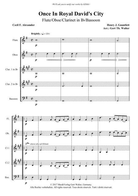 Once In Royal David's City (arr. Gert Th. Walter)