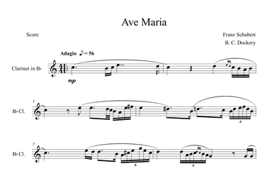 Ave Maria (Clarinet Solo) (arr. B. C. Dockery)