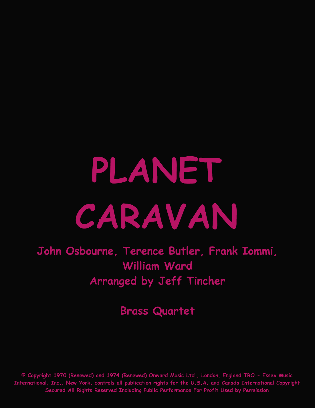 Planet Caravan (arr. Jeff Tincher)