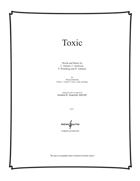 Toxic (arr. Andrew R. Guarrine)