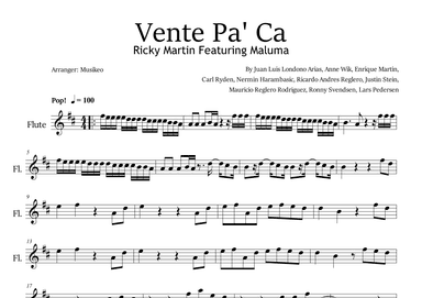 Vente Pa' Ca (arr. Musikeo)