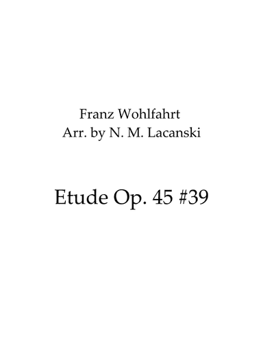 Etude Op. 45 #39 (arr. Nick M Lacanski)