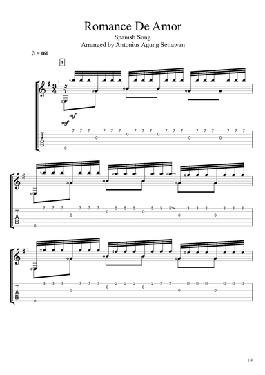 Romance De Amor Tremolo (arr. Antonius Agung Setiawan)