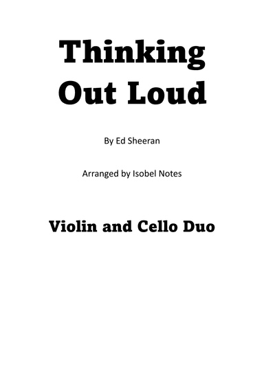 Thinking Out Loud (arr. Isobel Notes)