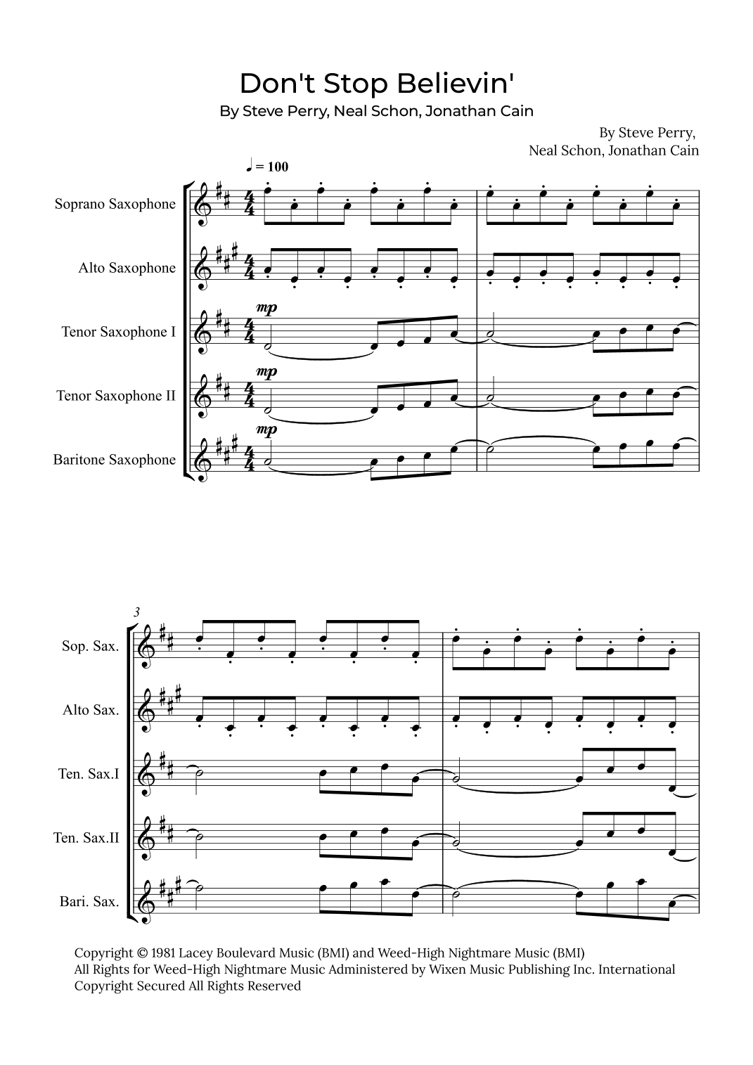 Don't Stop Believin' (arr. Alex Nunes Rodrigues)