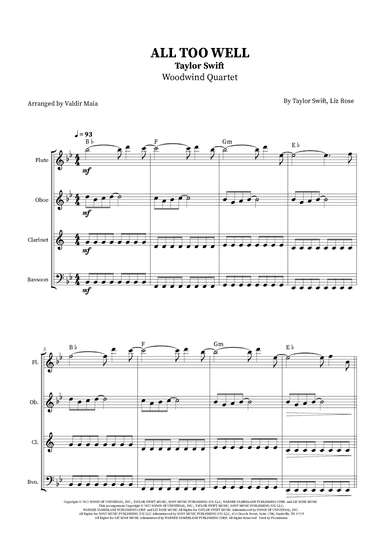 All Too Well (arr. Valdir Maia)