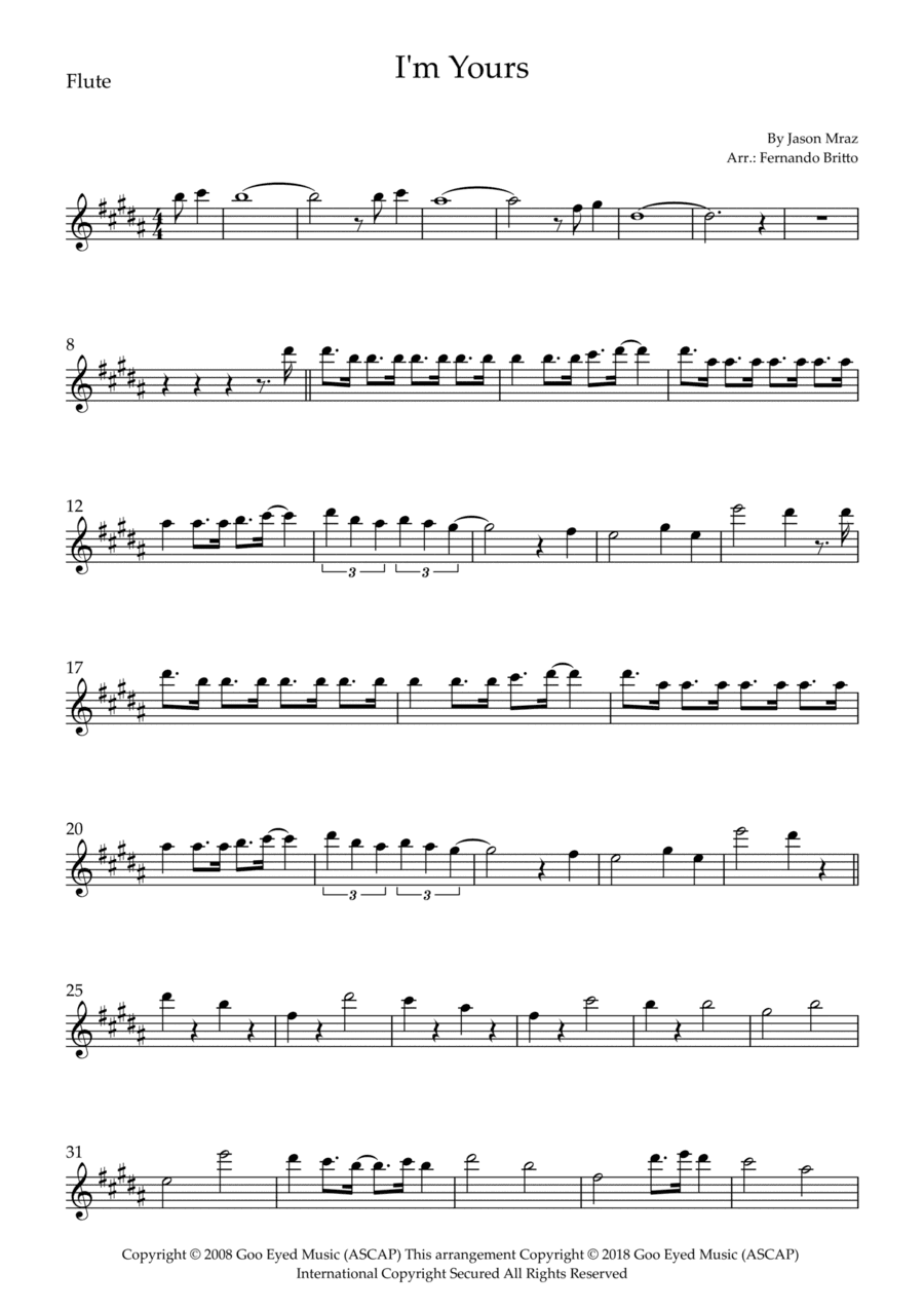 I'm Yours (arr. Fernando Britto)