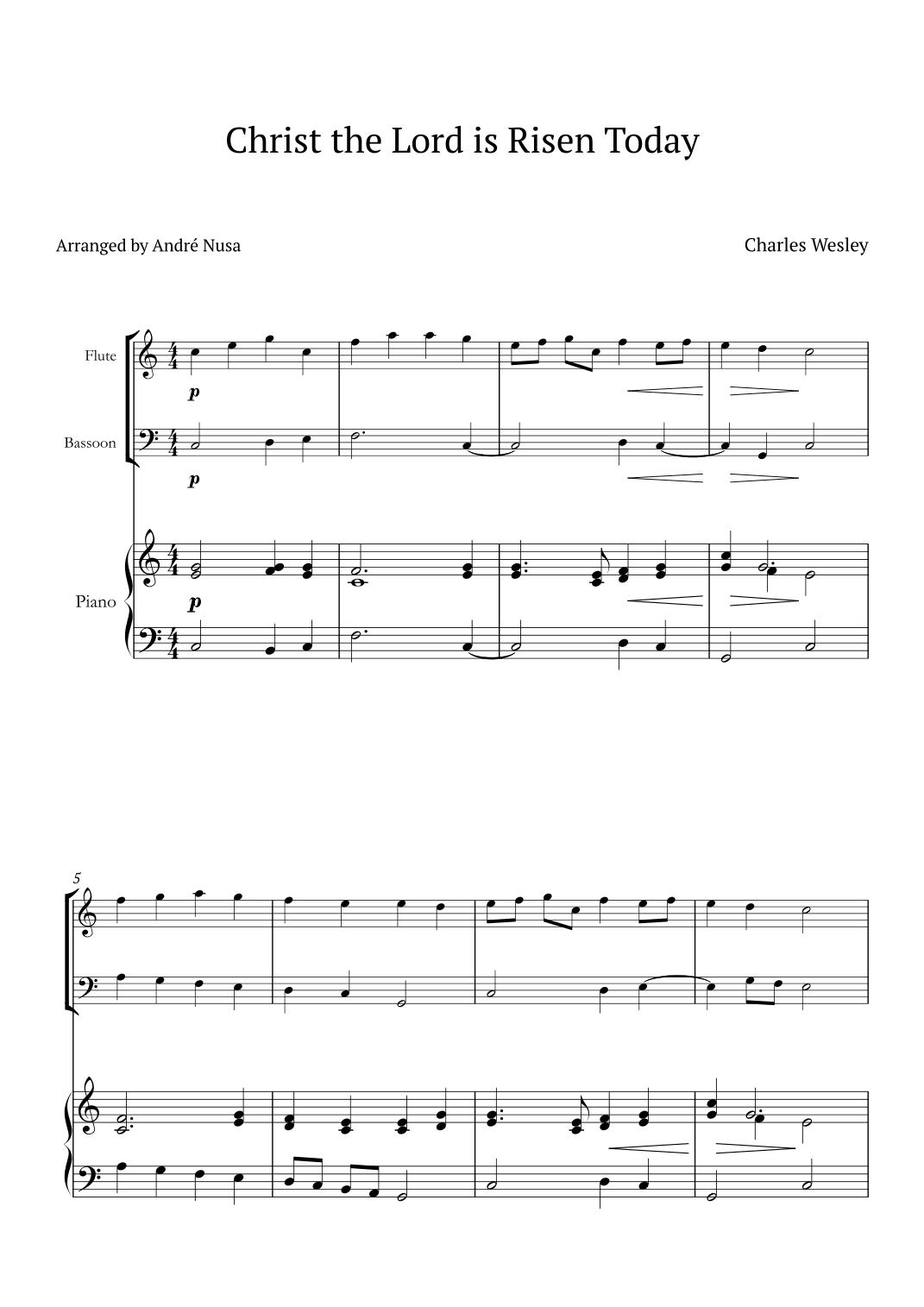 Christ the Lord is Risen Today (arr. André Nusa)