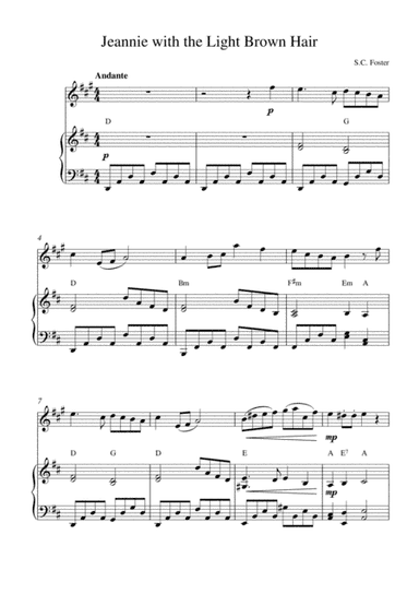 Jeannie with the Light Brown Hair (arr. Kaiserin Rebecca)