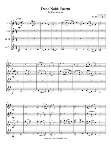 Dona Nobis Pacem for Flute Quartet (arr. Dana H. Joras)