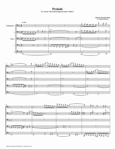 Prelude 04 from  Well-Tempered Clavier, Book 1 (Euphonium-Tuba Quintet) (arr. Richard Byrnes)