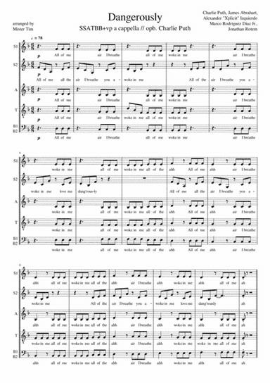 Dangerously (arr. Mister Tim)