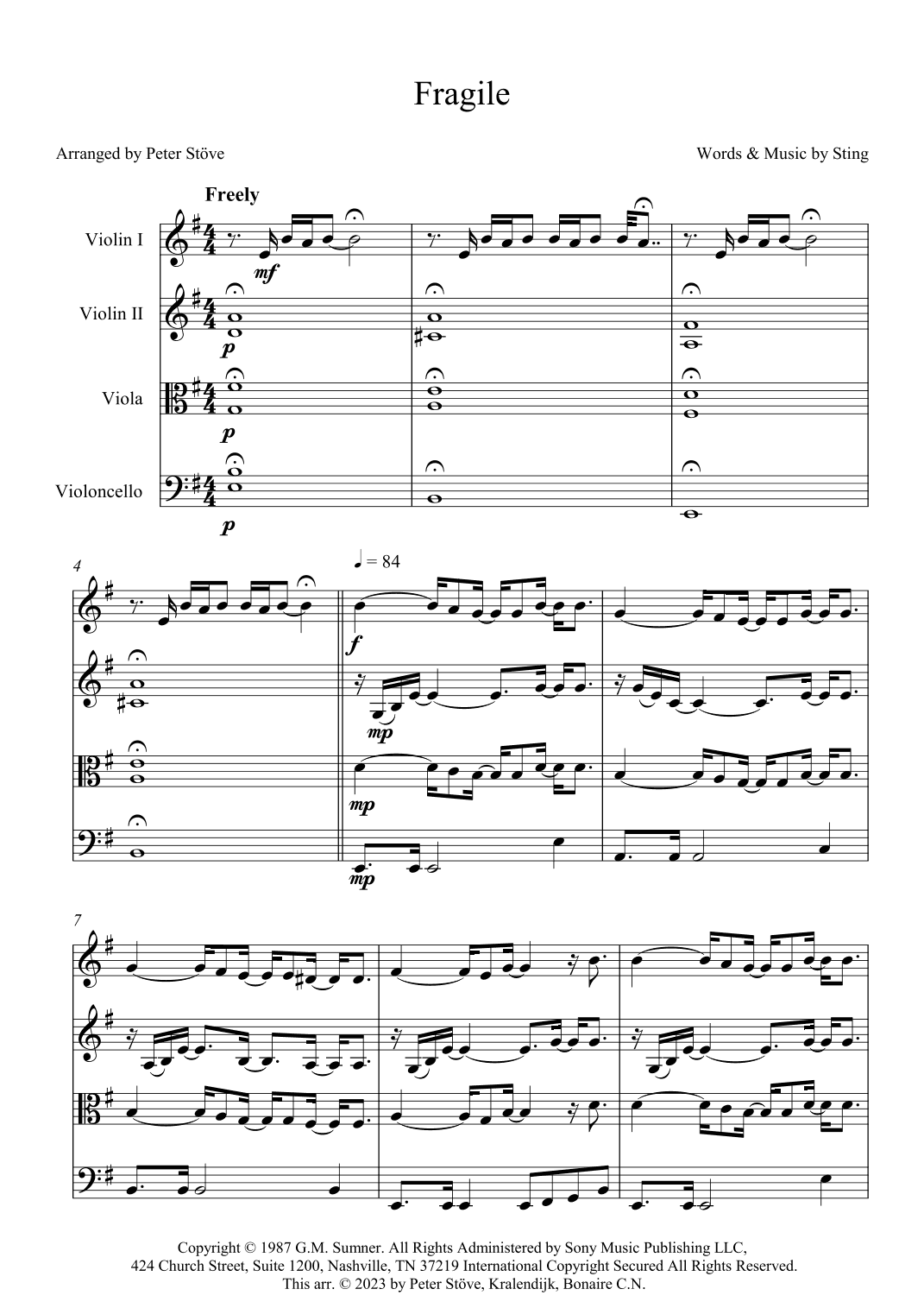 Fragile (arr. Peter Stöve)