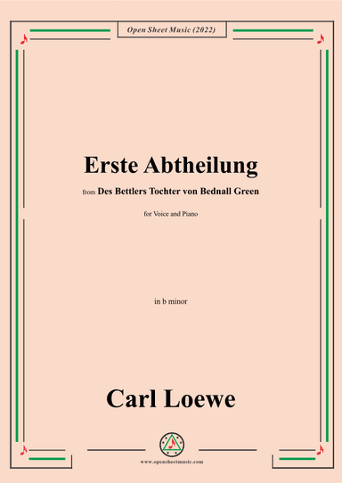 Loewe-Erste Abtheilung,in b minor,from Des Bettlers Tochter von Bednall Green (arr. OSM Press)