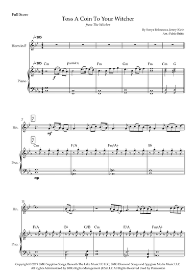 Toss A Coin To Your Witcher (arr. Fabio Britto)