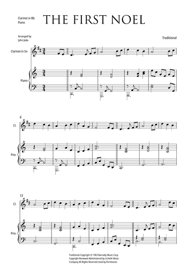 The First Noel (Clarinet in Bb and Piano) (arr. John João)