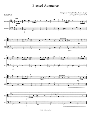 Blessed Assurance - Cello Duet (arr. Christopher Bell)