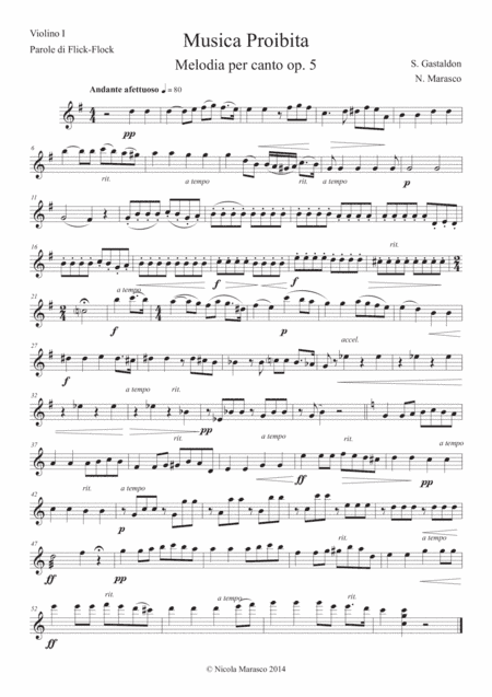 Musica Proibita - Orchestral parts set (arr. Nicola Marasco)