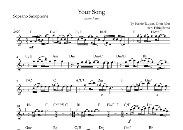Your Song (arr. Fabio Britto)