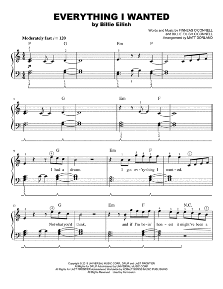 Everything I Wanted (arr. Matt Dorland)