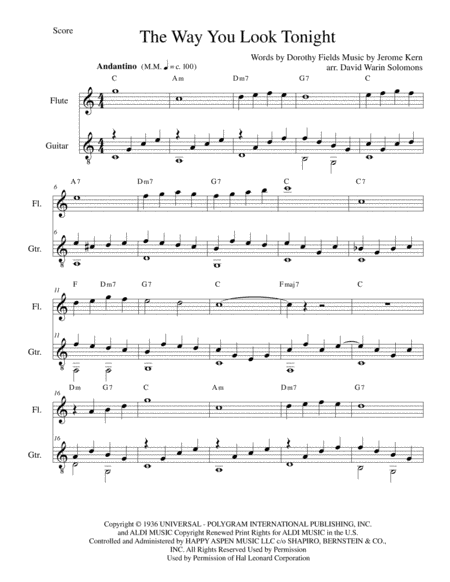 The Way You Look Tonight (arr. David Warin Solomons)