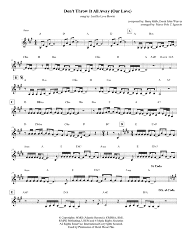 Don't Throw It All Away (arr. Marco Polo C. Ignacio)