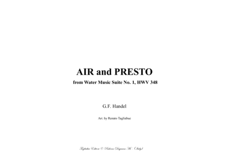 AIR and PRESTO -  from Water Music Suite No. 1, HWV 348 - Arr. for Organ (arr. Renato Tagliabue)